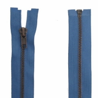 Fermeture Métal Bronze 55cm Bleu Jeans